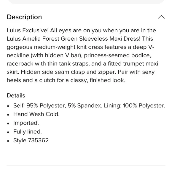 Lulu’s Amelia Elegant Forest Green formal Maxi Dress small - Picture 11 of 12